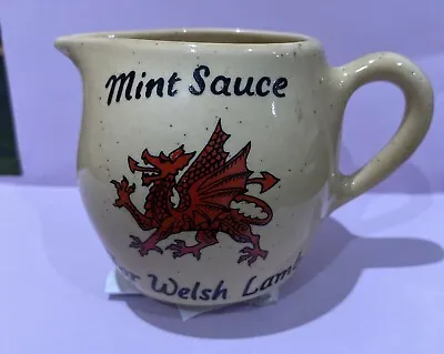 Buy Small Mint Sauce  Jug For Welsh Lamb Pottery  ( Welsh Dragon Motif ) • 4.99£