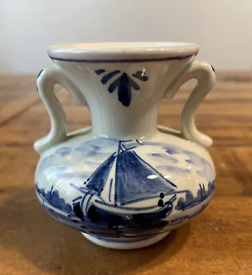 Buy Vintage Delft Blue Ware Muniature Vase Handpainted England. Mint Condition! • 18.97£