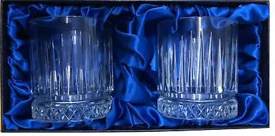 Buy Pair Of Retro Cut Whisky Glasses In Silk Presentation Box 12.5oz (36cl) • 12.99£