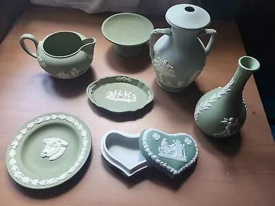 Buy 7 Items Of Wedgwood Jasperware. Sage Green Collection  • 20£