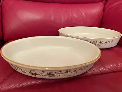 Buy 2x M&S  Harvest Oval Serving Dishes  Lge & Med  Oven To Tableware 1980's • 10£