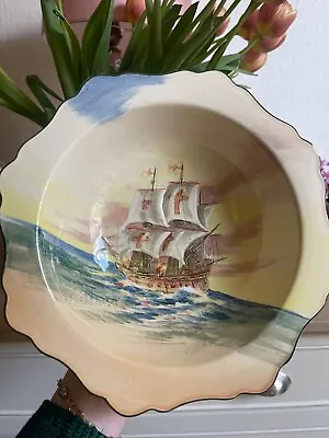 Buy Royal Doulton Famous Sailing Ships Seriesware Revenge Salad Bowl D5957 Chipped • 14.99£