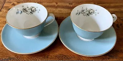 Buy Two Vintage Rose Doulton Rose Elegans Tea Cups And Saucers • 8£