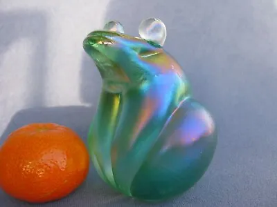 Buy John Ditchfield Iridescent Lovely Art Glass Green Frog Signed Ref B • 150£