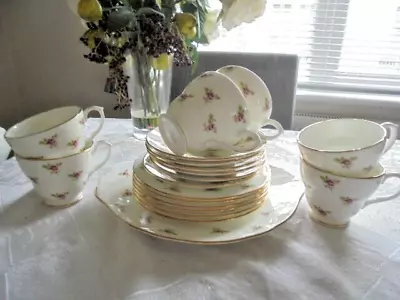 Buy Duchess Bone China Tea Set For 6 With Cake Plate Small Rosebud Pink Vgc • 35£