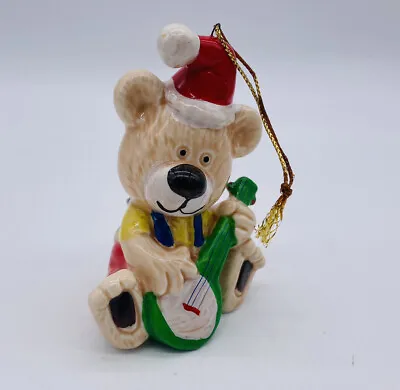 Buy Vintage Bone China Brown Bear Playing Banjo Figure Christmas Ornament Free Ship • 12.46£