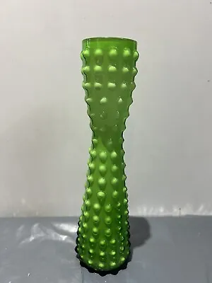 Buy VINTAGE ITALIAN EMPOLI Style Green  BUBBLE ART GLASS VASE Retro • 4.99£