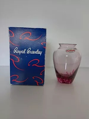 Buy Royal Brierley Crystal Glass Vase With Original Box . Small 4” Vintage  • 10.99£