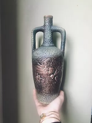 Buy Studio Pottery Vase Viking Knight Vintage Stoneware  • 12.95£