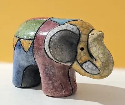 Buy South African Raku Studio Pottery Elephant Animal Figure • 19.99£