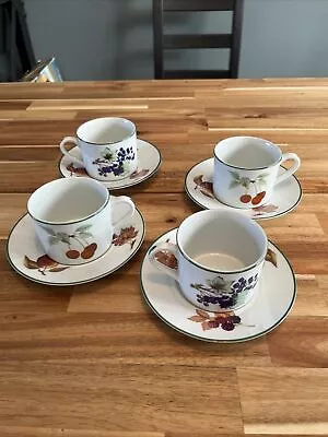 Buy 4 X Royal Worcester Evesham Vale Tea/ Coffee Cups And Saucers. • 13£
