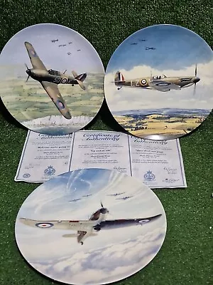 Buy Coalport WW2 RAF Planes Collectors Plates With COA X3 Their Finest Hour Series • 16.99£