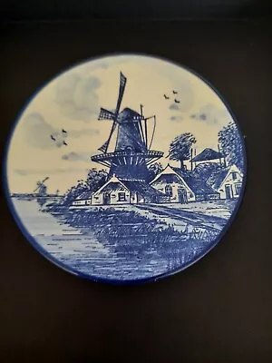 Buy Delft Blue Hand Painted Vintage Hanging Plate Made In Holland EH 98.10004 • 5.50£