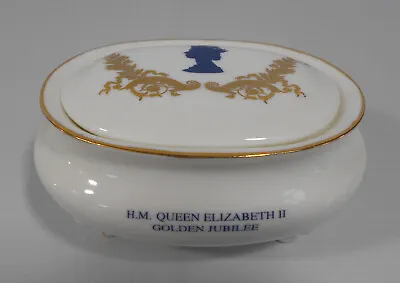 Buy Vintage The Honiton Pottery Shop Queen Elizabeth II Golden Jubilee Trinket Box • 6.50£