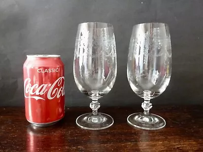 Buy 2x  Acid Etched Swags Pattern Beer Cider Glasses H17cm, Bohemian • 25£