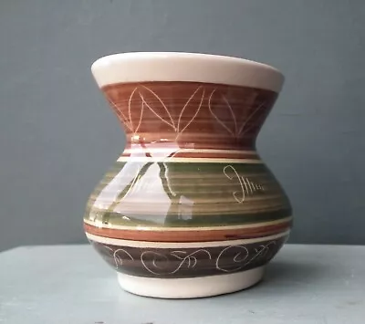 Buy Vintage Dragon Pottery Rhayader Wales Small Vase Pot Brown Green Studio Welsh • 7.50£