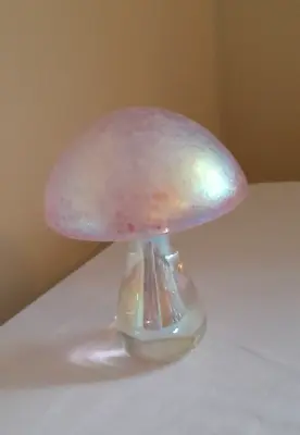 Buy Pale Pink 19cm Mushroom By Heron Glass - Gift Box - Hand Crafted In Cumbria UK • 42£