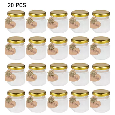 Buy 20PCS 45ml Glass Mini Honey Jars Airtight Preserve Bottles Jam Jar Pot With Lids • 11.94£