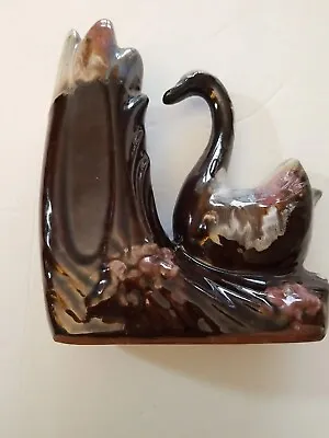 Buy Swan Vase Brown  Drip Pottery Ceramic Deco Swan Figurine Korea • 17.35£