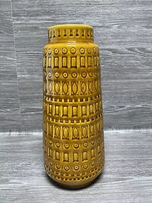 Buy Scheurich West Germany  Mid-Century INCA Vase Pottery 260-30 Mustard Yellow • 49.99£