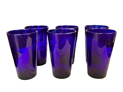 Buy Set Of 10 Anchor Hocking Cobalt Blue Glasses: 6Tumblers 6  & 4Low Ball 3.5  • 48.02£