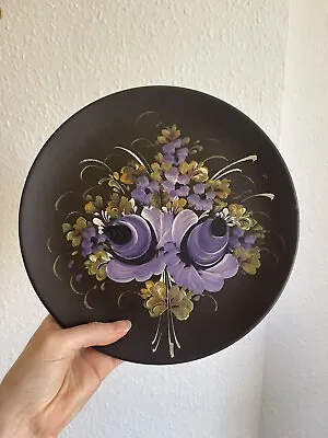 Buy Stunning Hand Painted Studio Portugal Pottery Decorative Plate Purple Wall Art • 8.50£