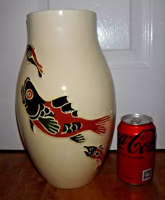 Buy Vintage Dartmouth Pottery 234 Tube Lined Pipe Art 1950s ~ Carp Fish? ~ Excellent • 19.99£