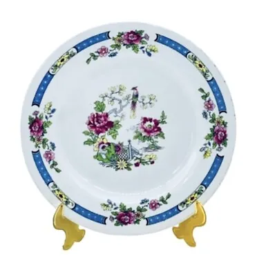 Buy Lord Nelson Ware BCM TSING Elijah Cotton Blue Pink Peacock Floral Salad Plate • 15.70£