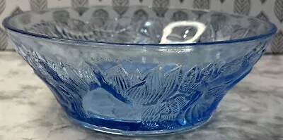 Buy KIG Indonesia Ice Blue Pressed Glass 8.5  Diameter Fruit/Serving/Salad Bowl • 13.30£