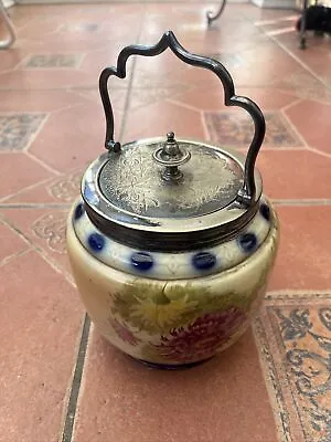 Buy Antique Carlton Ware Biscuit Barrel Silver Plated Lid • 20£