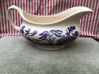 Buy English Ironstone Tableware Blue & White Old Willow Pattern Gravy Boat • 15£