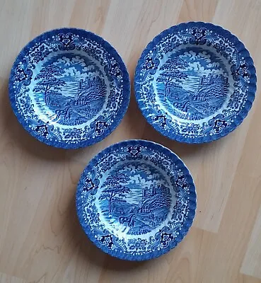 Buy Set Of 3 Hostess Tableware Olde Country Castles Blue & White Bowls, 23 Cm • 12£