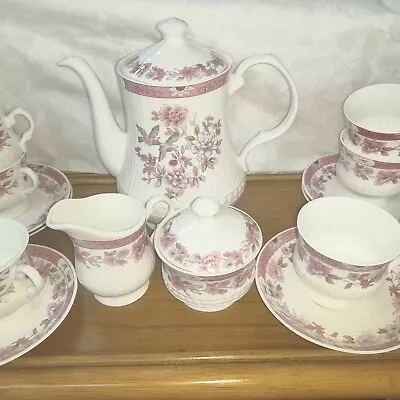 Buy Pretty Vintage Pink Floral Bone China 15 Piece Tea Set With Teapot  • 19.99£