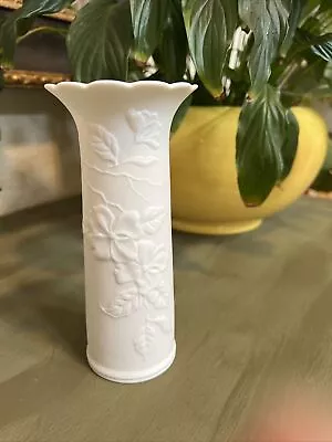 Buy AK Kaiser Germany White Bisque Porcelain Vase Signed M Frey  Dogwood Flowers • 21.61£