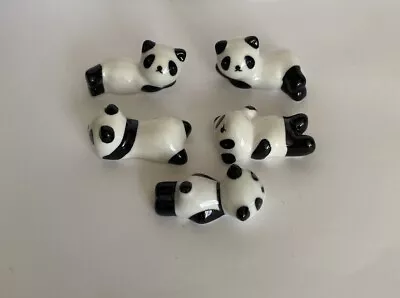 Buy X5 Chinese Bamboo Panda Porcelain Chopstick Spoon Rests 5.5cm. • 15£