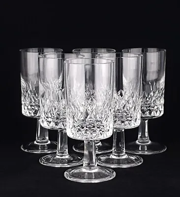 Buy Six Crystal Cut Glass  Wine Glasses Mid Century Style • 24£
