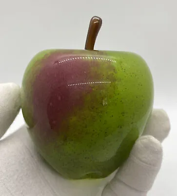 Buy Langham England Green Apple Handmade Art Glass Paperweight Signed Paul Miller • 46.99£