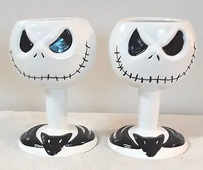 Buy 2 Nightmare Before Christmas Footed Jack Ceramic Goblets Touchtone Some CRAZING • 15.12£