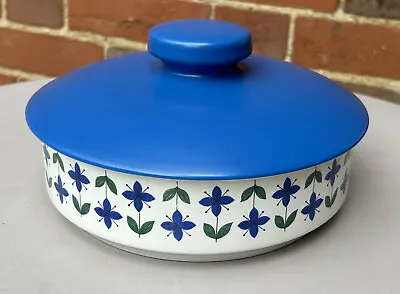Buy VINTAGE 1960s/70s MIDWINTER Roselle Blue Pottery Casserole Dish Pot Tureen MCM • 25£