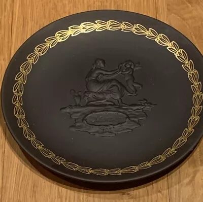 Buy Vintage Wedgwood Black Basalt Mother's Day Art Plate Black Gold • 7.50£
