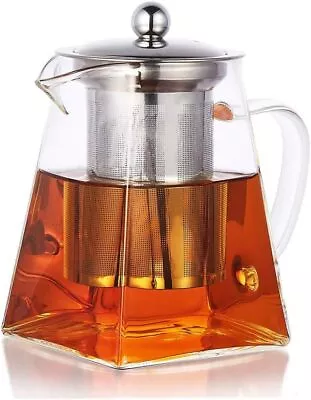 Buy Pluiesoleil 500ML Borosilicate Glass Teapot, Loose Leaf Teapots With Infuser, S • 18.43£