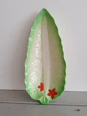 Buy Vintage Beswick Ware Veg Serving Dish 31cm Green Leaf Flower Cucumber Shape 221 • 12.50£