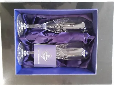 Buy Broughton 2 Edinburgh Crystal Champagne Flutes New In Box 220489 SCOTLAND  • 10£