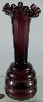 Buy Antique 1900's Bristol Glass Purple Amethyst 8 1/2” Tall Vase • 24.13£