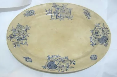 Buy Great Vintage Blue And White Formosa BJ England Meat Platter 18 X 14½ Ins • 69.99£