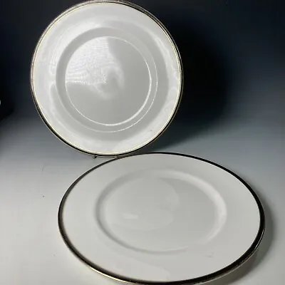 Buy 2 X Vintage MINTON Black Saturn Pattern English Fine Bone China Dinner Plates • 19.95£