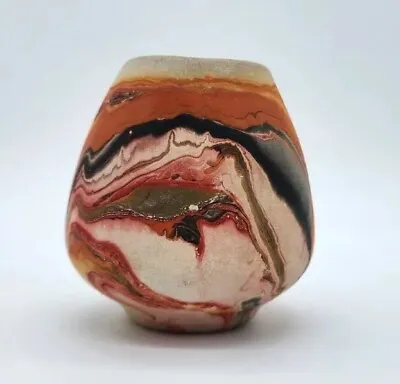 Buy Vintage Nemadji Pottery Swirl Vase Signed 3  Earth Tones All Sides Unique • 43.21£
