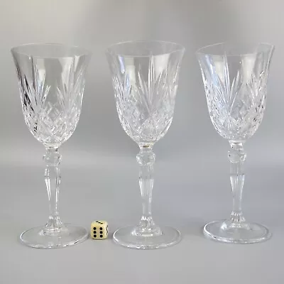 Buy Cut Crystal Glass Wine Glasses X 3. Vintage Set. 200ml / 7.5  • 25.99£