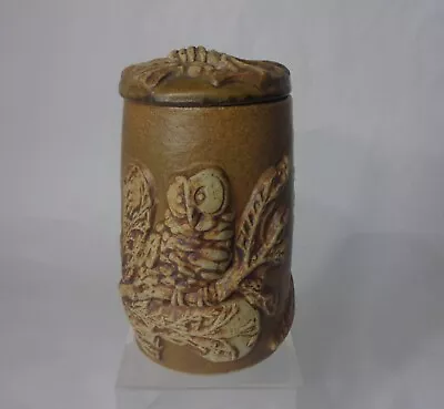 Buy Bernard Rooke Studio Pottery - Pot + Lid - Owl Theme - Signed • 26£
