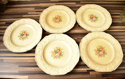 Buy Crown Ducal Florentine 9.75 Inch Dinner Plates X 5 • 22£